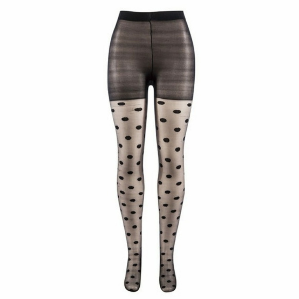 Black Polkadot Stockings - Picture 6 of 6